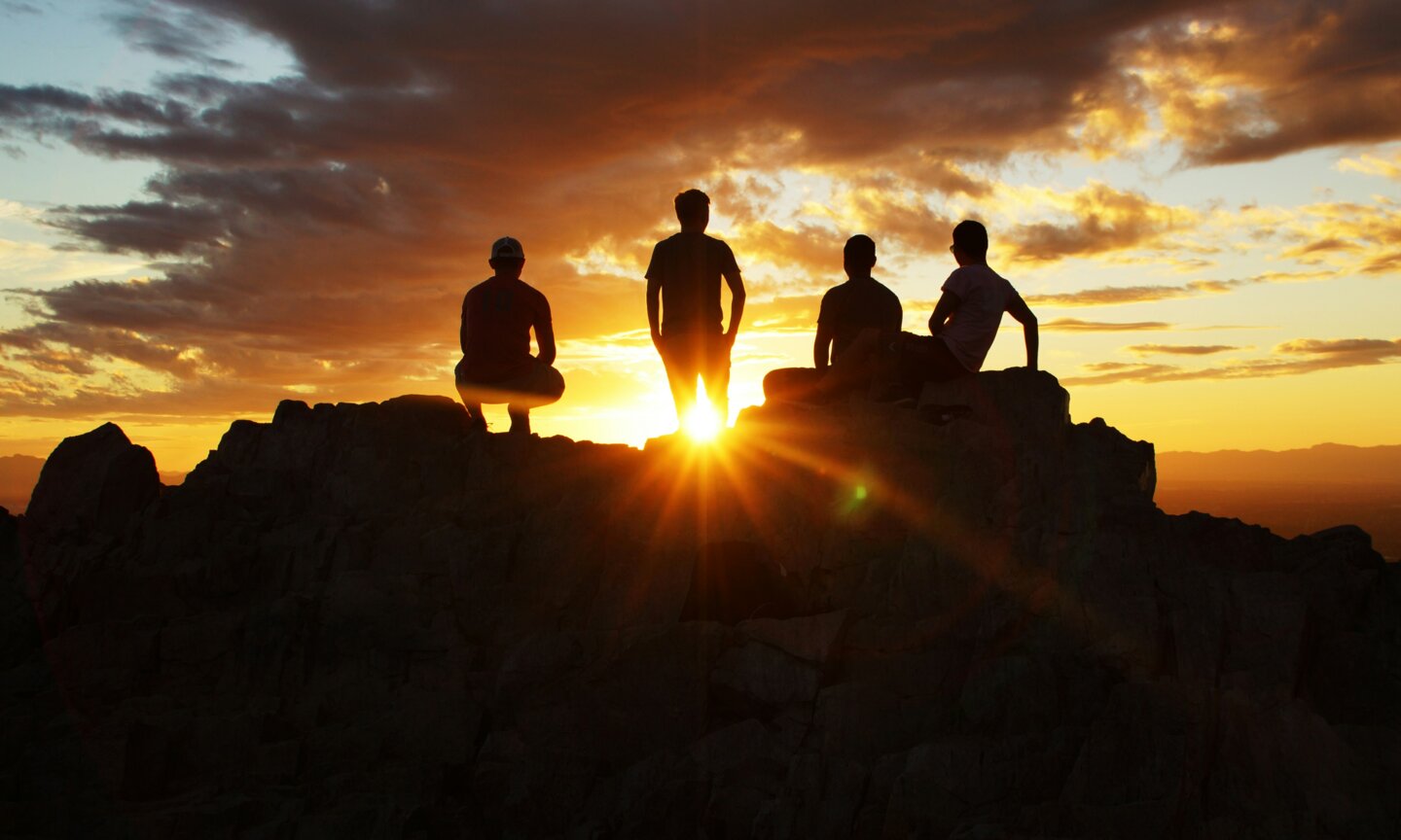 Coucher de soleil sur un week-end entre amis